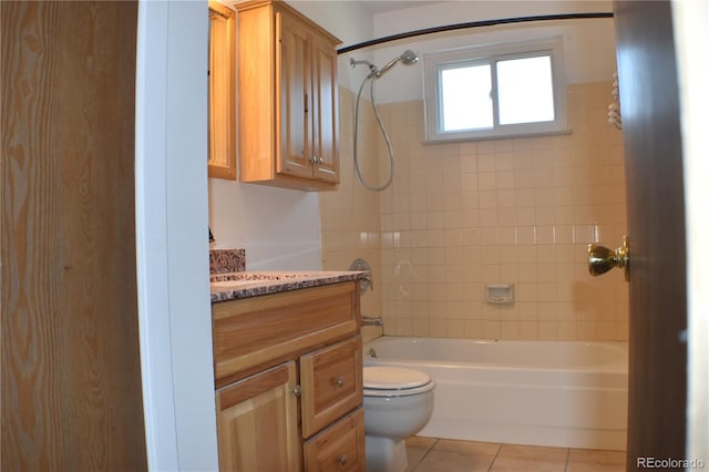 4585 Gatewood Dr, Colorado Springs, CO 80916 - bathroom with vanity, tile patterned floors, and bathtub / shower combination