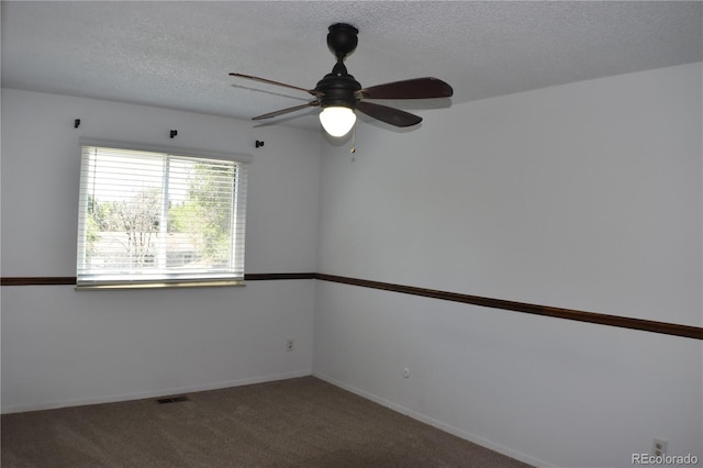 4585 Gatewood Dr, Colorado Springs, CO 80916 - carpeted empty room featuring ceiling fan and a textured ceiling