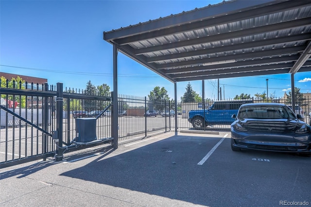 view of car parking with a carport