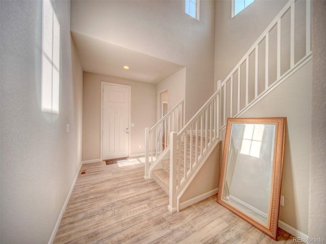 entrance foyer featuring light hardwood / wood-style flooring