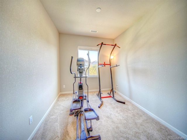 exercise area with carpet