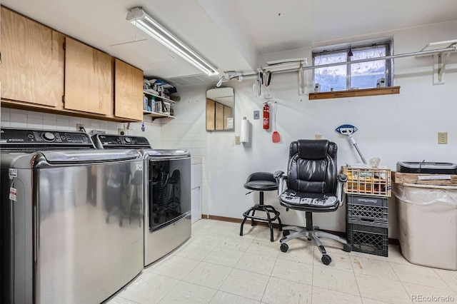 6314 S Johnson St, Littleton, CO 80123 - washroom with cabinet space and washing machine and dryer
