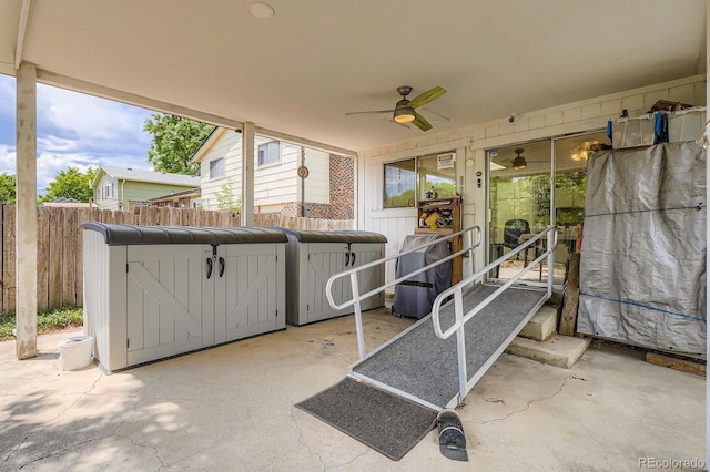 6314 S Johnson St, Littleton, CO 80123 - view of patio / terrace featuring a hot tub and a ceiling fan