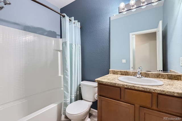 449 Vista Blvd, Lochbuie, CO 80603 - full bath with vanity, shower / bathtub combination with curtain, and a textured wall