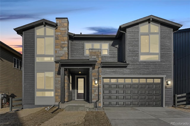 modern home with a garage