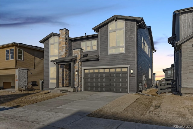 contemporary house with a garage