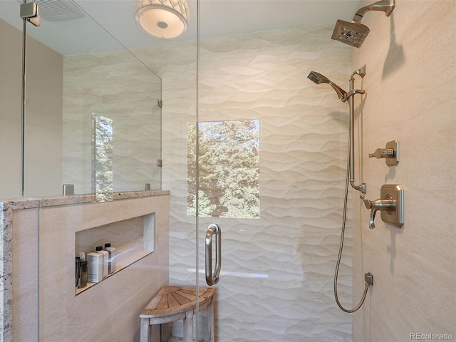 28550 Cavan Ln, Evergreen, CO 80439 - full bathroom featuring a stall shower and plenty of natural light