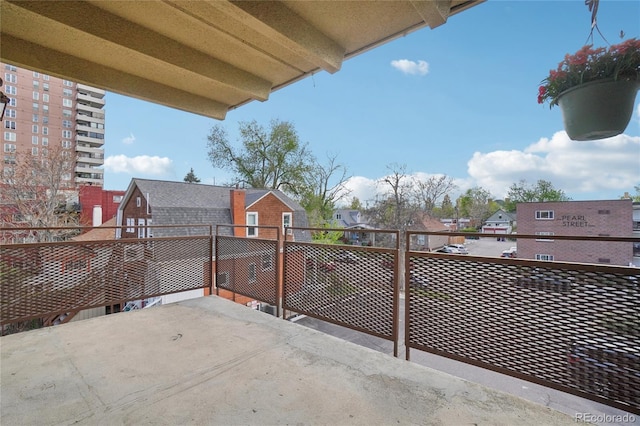 balcony with a residential view
