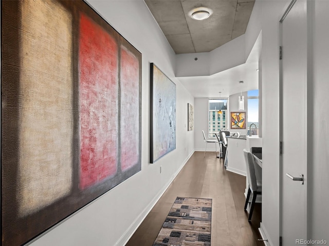 891 14th St Unit 3411, Denver, CO 80202 - hall with wood finished floors and baseboards