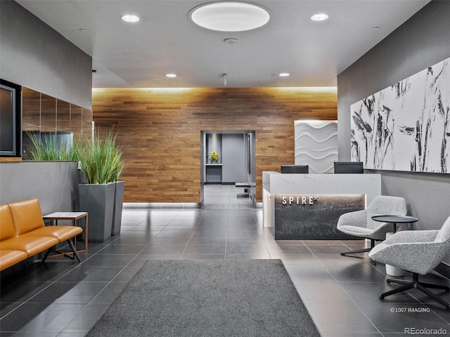 891 14th St Unit 3411, Denver, CO 80202 - common area with recessed lighting and wooden walls
