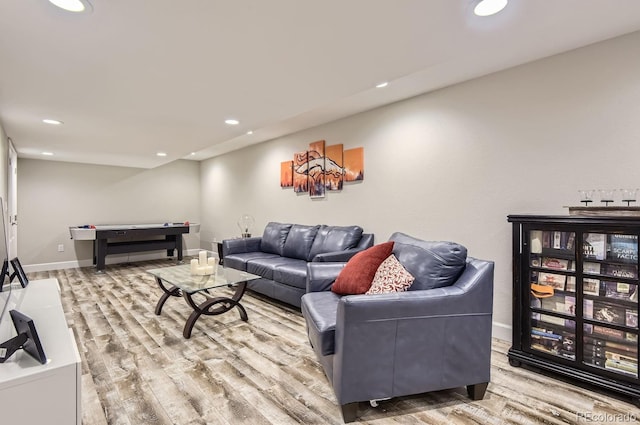 living room featuring wood-type flooring