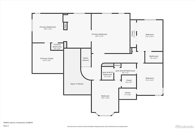 16498 E Lake Dr, Centennial, CO 80016 - view of floor plan / room layout