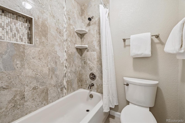 16498 E Lake Dr, Centennial, CO 80016 - bathroom featuring toilet and shower / tub combo with curtain