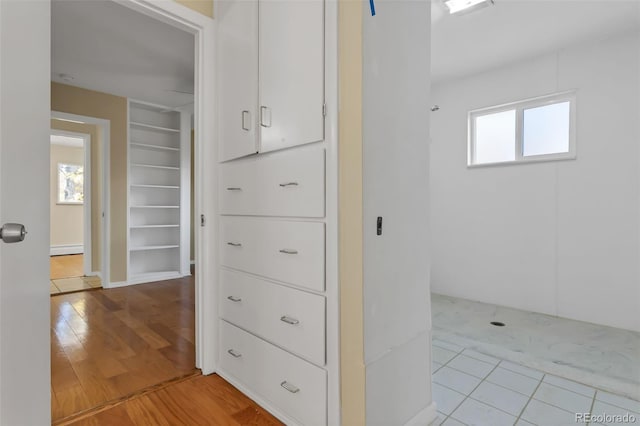 bathroom featuring wood-type flooring