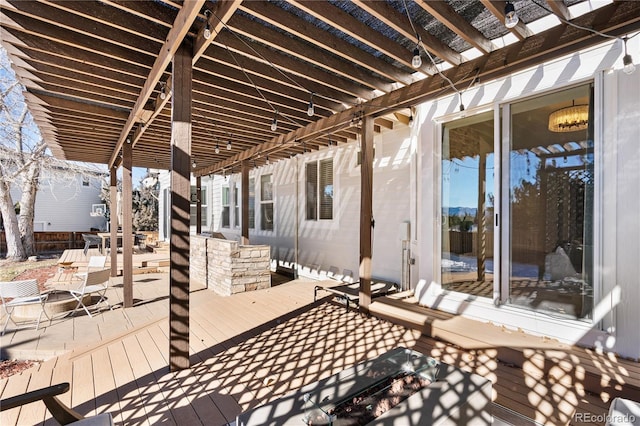 wooden deck with a pergola