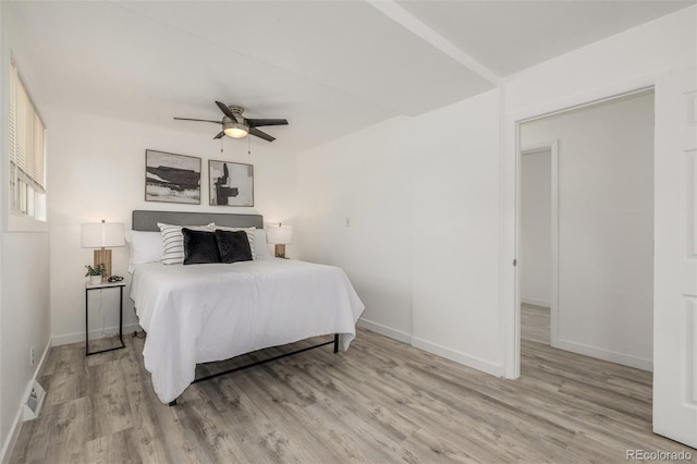 7828 Florado St, Denver, CO 80221 - bedroom featuring wood finished floors, baseboards, and ceiling fan