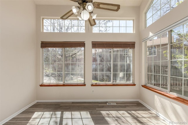view of unfurnished sunroom