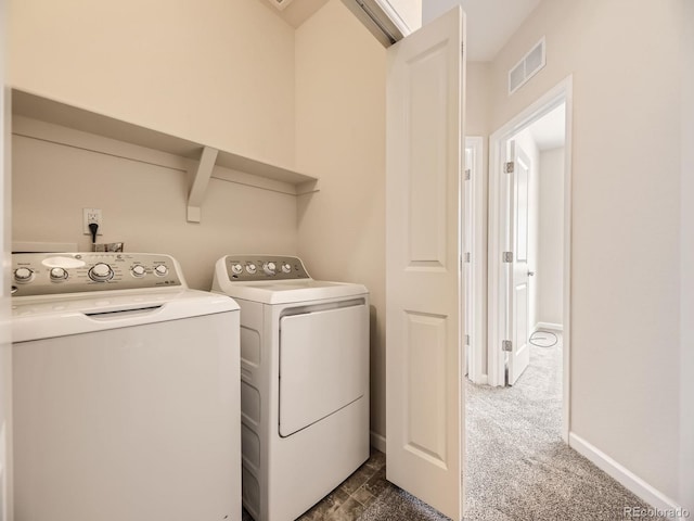600 E Dry Creek Pl, Littleton, CO 80122 - washroom featuring independent washer and dryer and dark colored carpet