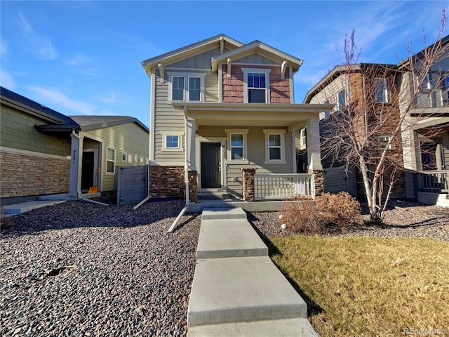 view of front of property with covered porch