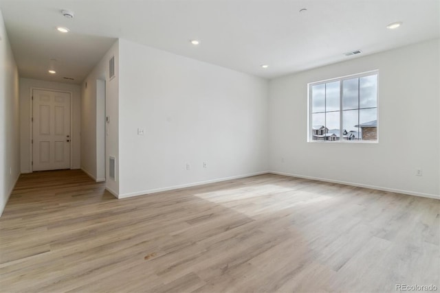 empty room featuring light hardwood / wood-style flooring