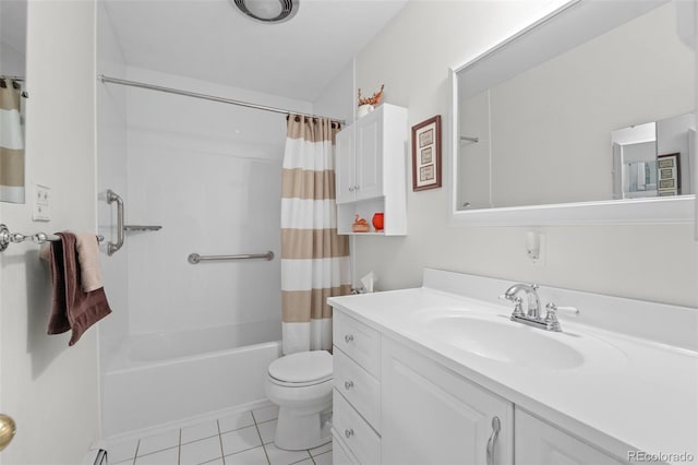 649 Cottonwood Dr, Evergreen, CO 80439 - full bathroom with tile patterned floors, shower / bath combo, and vanity