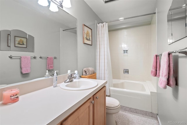 649 Cottonwood Dr, Evergreen, CO 80439 - full bathroom featuring vanity and shower / bath combination with curtain