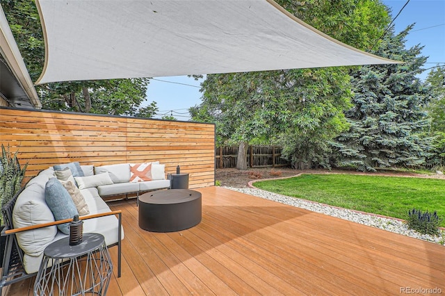 7491 W 45th Ave, Wheat Ridge, CO 80033 - wooden terrace with an outdoor hangout area