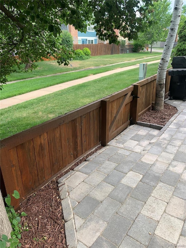 view of patio / terrace featuring fence and area for grilling