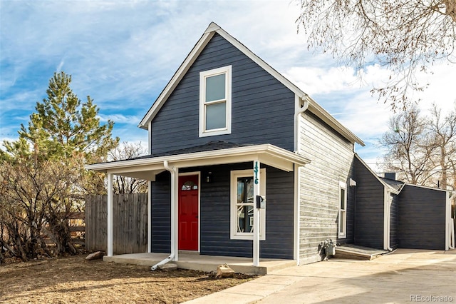 view of front of house featuring covered porch