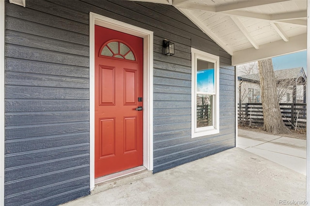 entrance to property with a porch