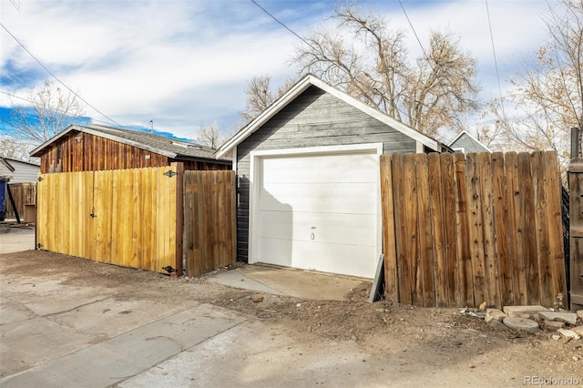 view of garage