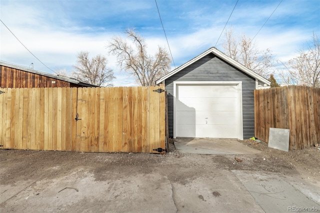 view of garage