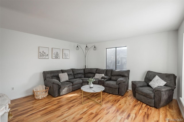 living room featuring light hardwood / wood-style floors