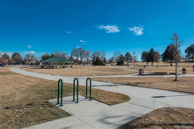 view of property's community featuring a gazebo and a yard