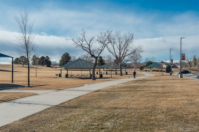 view of home's community featuring a gazebo and a lawn