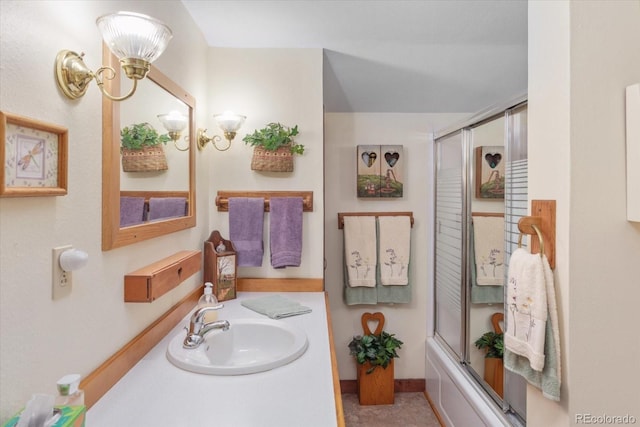 1638 County Road 46, Howard, CO 81233 - full bath with vanity, baseboards, and enclosed tub / shower combo