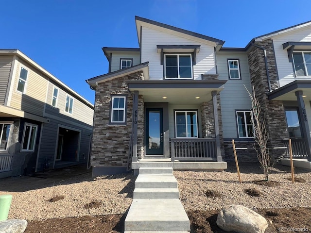 view of front of home with a porch