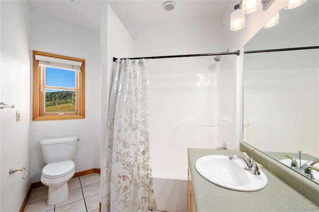 114 Round Hill Rd, Fairplay, CO 80440 - bathroom featuring vanity, shower / bath combo, and tile patterned floors