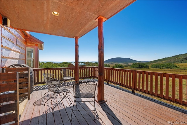 114 Round Hill Rd, Fairplay, CO 80440 - wooden deck featuring a mountain view