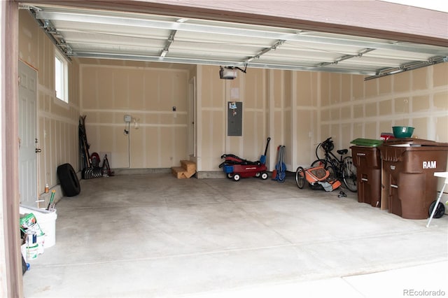 1766 Country Sun Dr, Windsor, CO 80550 - garage featuring a garage door opener and electric panel