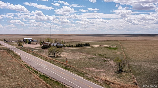 drone / aerial view with a rural view