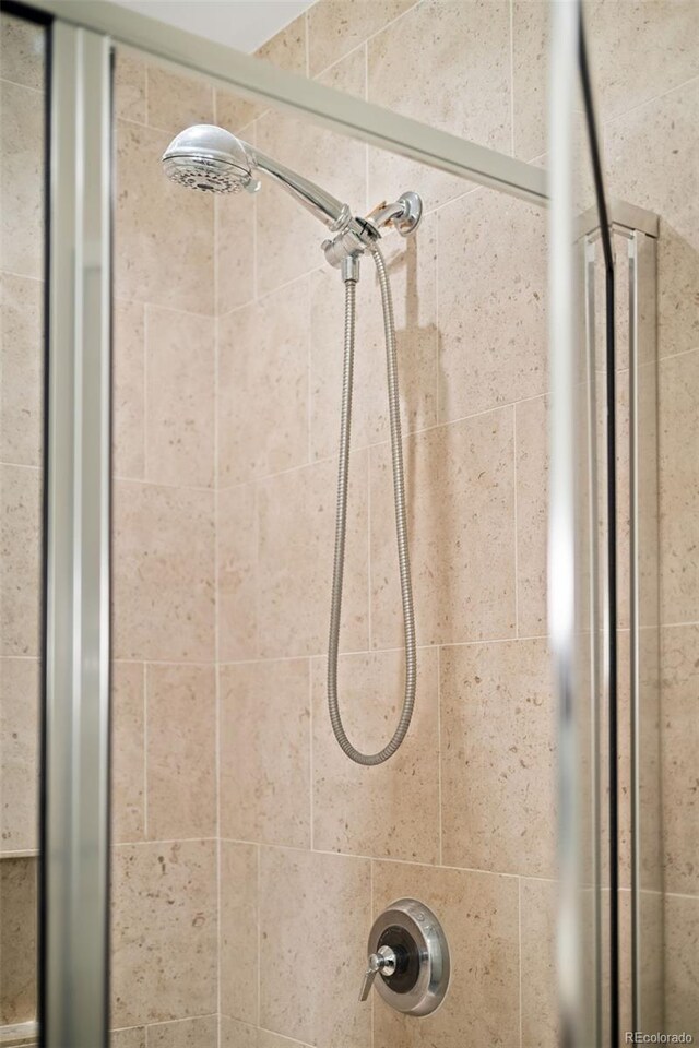 bathroom view of a tile shower