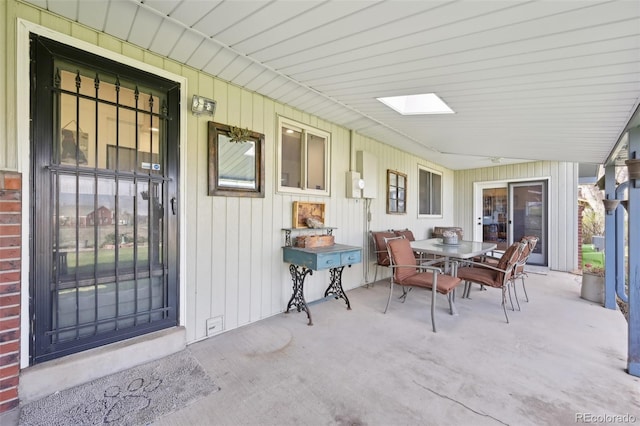 view of patio featuring outdoor dining space