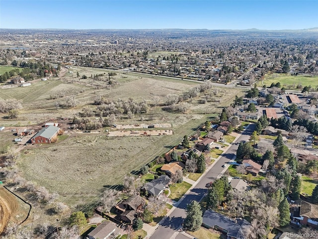 aerial view with a residential view