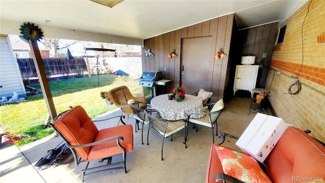 view of patio with grilling area