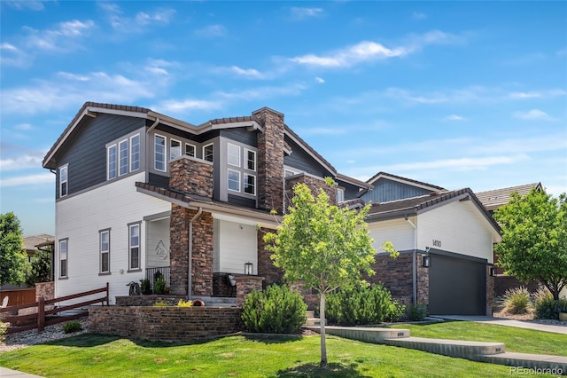 14110 Pastel Ln, Parker, CO 80134 - craftsman-style home with stone siding, a garage, and driveway
