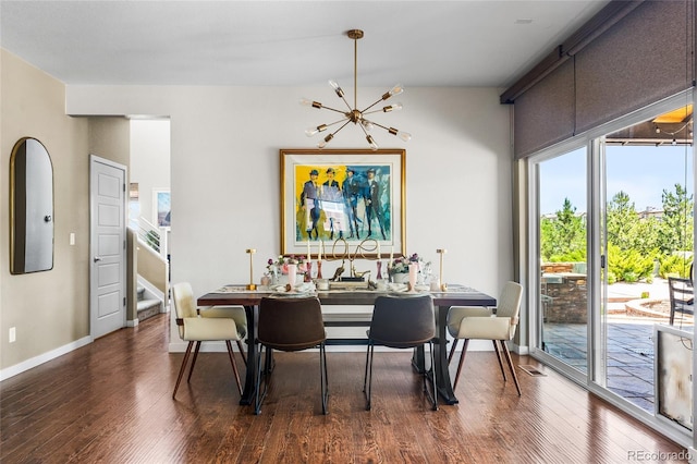 14110 Pastel Ln, Parker, CO 80134 - dining area with a chandelier and wood finished floors