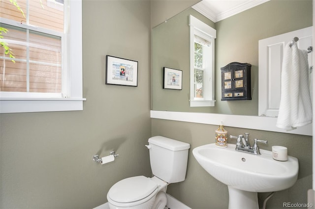 2746 Geneva St, Denver, CO 80238 - half bathroom with toilet and ornamental molding
