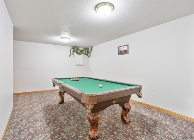 19249 E Progress Ave, Centennial, CO 80015 - rec room with billiards table and carpet