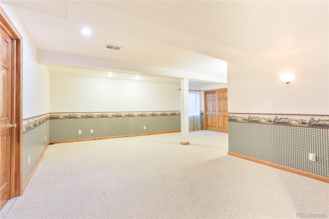 19249 E Progress Ave, Centennial, CO 80015 - carpeted empty room with a wainscoted wall and recessed lighting